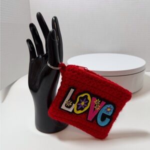 Red LOVE Keychain wristlet